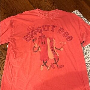 American Eagle Outfitters Red 'Hot Diggity Dog' Graphic Tee